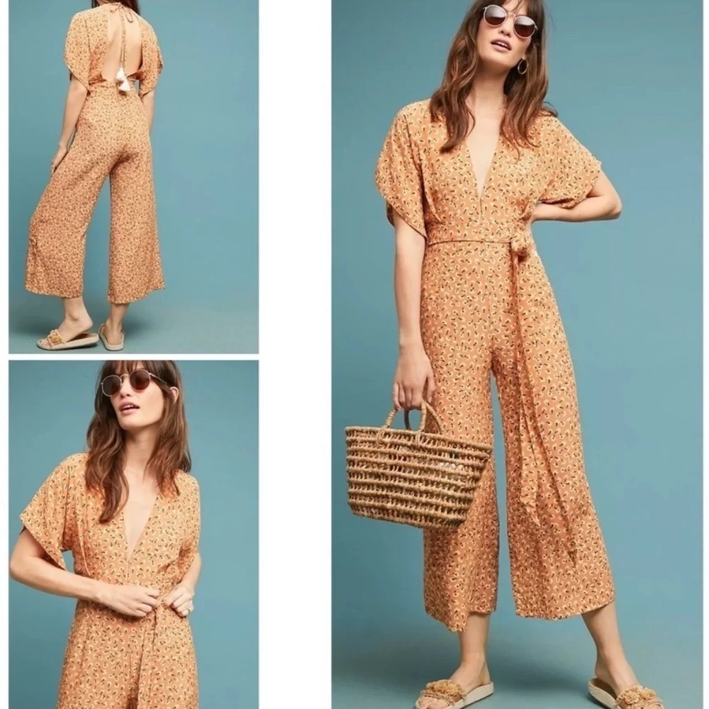 NWT Faithfull the Brand Women's Cedric Floral Jumpsuit Sz 4 Vintage Bloom *flaw - Picture 1 of 11